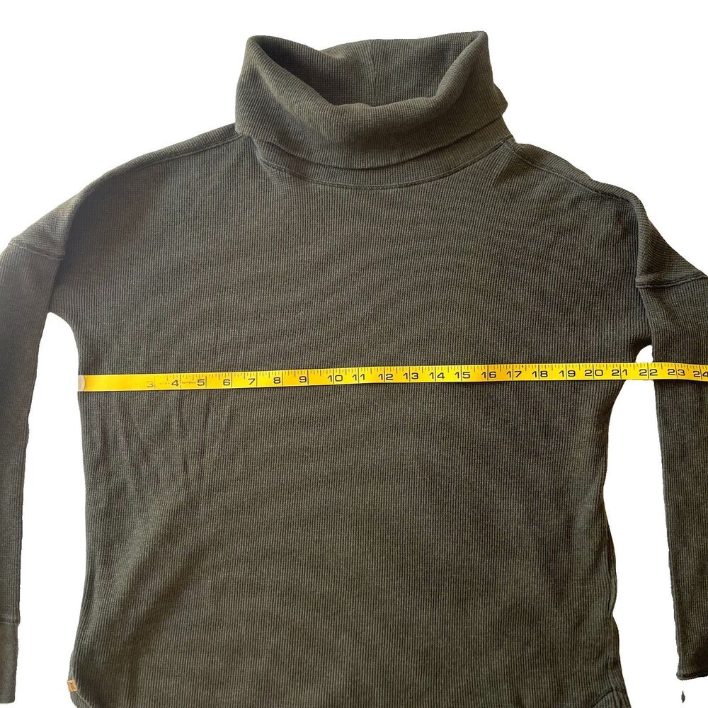 Tentree Shirt Women M Green Thermal Waffle Knit Long Sleeve John Organic 10 Tree - Picture 7 of 8